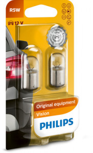 SET 2 BECURI AUXILIARE R5W BA15s 12V (blister) PHILIPS