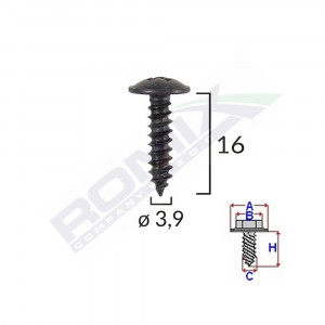 SURUB UNIVERSAL FIXARE NEGRU 3.9X16MM SET 25 BUC