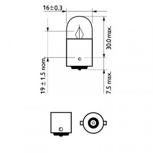 SET 2 BECURI AUXILIARE R5W BA15s 12V (blister) PHILIPS