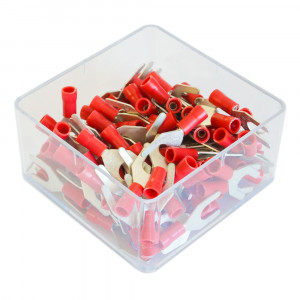 SET 100 PAPUCI ELECTRICI TERMINALI TIP FURCA IZOLATI 3.7MM