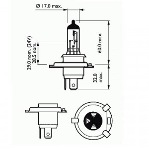 BEC FAR H4 12V 60/55W P43T BASIC SCT