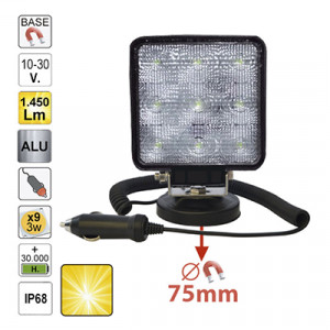 PROIECTOR DE LUCRU CU LED. PATRAT. LUMINA DIFUZA. BAZA MAGNETICA JBM