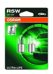SET 2 BECURI 12V R5W ULTRA LIFE BLISTER OSRAM