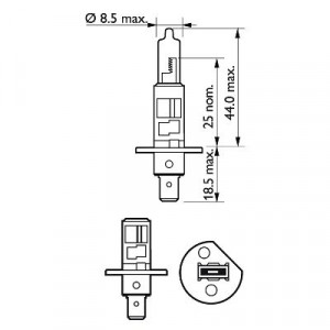BEC FAR H1 55W 12V VISION PLUS PHILIPS