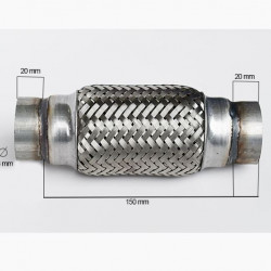RACORD FLEXIBIL INNER & OUTER BRAID 48x150 MM