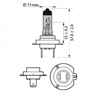 SET 2 BECURI FAR H7/W5W PX26D 55W 12V WHITE VISION ULTRA PHILIPS