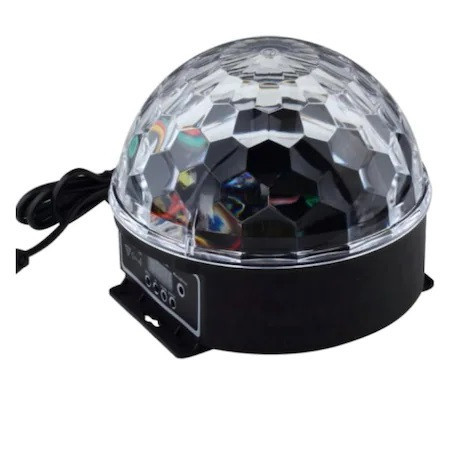 Glob Disco FOXMAG24, LED, Joc de Lumini, Functie de Rotire, Destinat Petrecerilor, 6 LED-uri RGB, 6 x 3W, Ergonomic, Compact, Negru