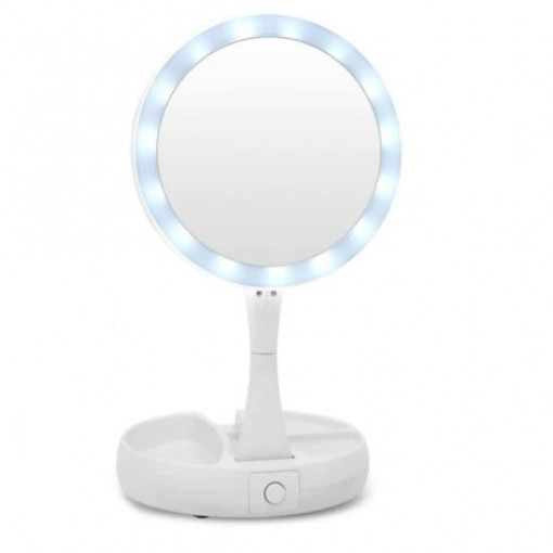 Oglinda cu led 2in1 FOXMAG24, efect de lupa, alb