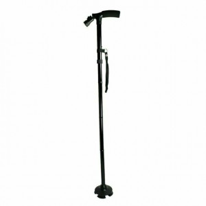 Baston telescopic de sprijin pliabil cu lanterna si pivoti stabilizatori, FOXMAG24®