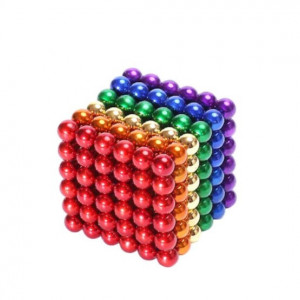 Bile Magnetice multicolore ,FOXMAG24,Constructii 3D,Elemente magnetice antistres, 216 bile, + 3 ani