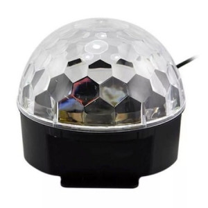 Glob Disco FOXMAG24, LED, Joc de Lumini, Functie de Rotire, Destinat Petrecerilor, 6 LED-uri RGB, 6 x 3W, Ergonomic, Compact, Negru