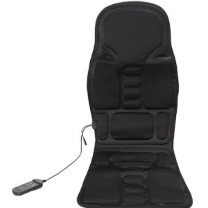 Husa masaj spate si sezut, FOXMAG24, 5 Zone De Masaj, Telecomanda, 3 Trepte De Viteza, Adaptor Auto, Negru