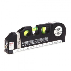 Nivela cu laser FOXMAG24®, Ruleta 2.5m , Rigla 15 cm, Multifunctionala 4in1 Fascicul luminos, Masoara in plan vertical, orizontal si la 45 de grade