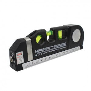 Nivela multifunctionala FOXMAG24 cu laser, boloboc si ruleta, 3 x baterie, negru