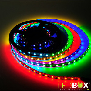 Banda Led FOXMAG24® cu lumina multicolora , Exterior/Interior 60 Led-uri/m, 5 metri cu Controller si Alimentare, FOXMAG24