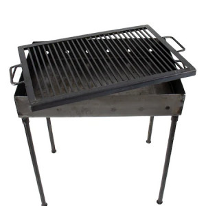 Gratar de gradina traditional FOXMAG24 Premium Barbecue, Picioare cu surub, Realizat manual 50x35 cm
