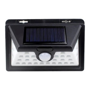 Lampa Solara FOXMAG24, Senzor de miscare, Waterproof, Acumulator 1200 mAh, Temperatura culoare 5500 k, Unghi iluminare 120°, Panou solar 0,55 W/5,5 V, Design Ergonomic, Negru