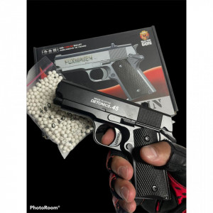 Pistol Metalic Airsoft Gun Foxmag24®, S1, 6mm + 400 bile