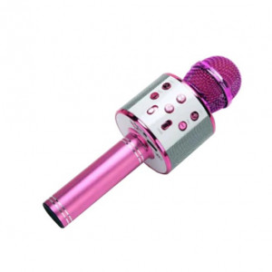 Microfon karaoke FOXMAG24, profesional cu boxa inclusa, SD Card, USB, AUX, Pink