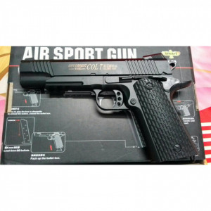 Pistol Airsoft FOXMAG24® - K35 Metalic, Calibru 6 mm Arc Spring Colts, 300 Bile