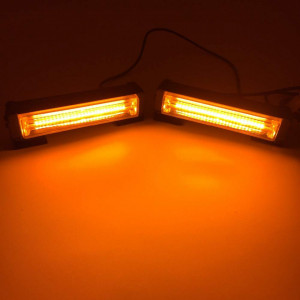 Set 2 lampi avertizare galbene 3 Led FOXMAG24, LED , 12-24V, 36W, stroboscoape 9 functii, grila sau plafon