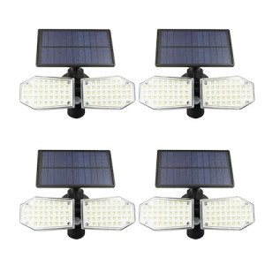 Set 4 lampi solare duble FOXMAG24, de exterior, rezistente la apa, senzor de miscare, 78 LED-uri