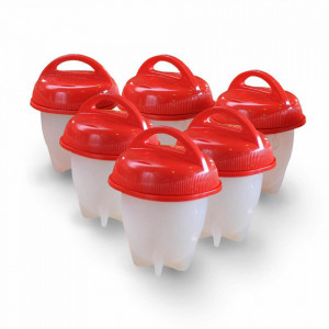 Set 6 recipiente din silicon pentru fiert oua fara coaja Egg Boil Cooker-FOXMAG24®