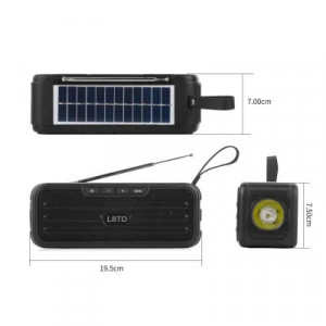 Boxa Portabila FOXMAG24, Panou Solar Incorporat, , Stick, USB, Jack, Lanterna, Ergonomica, Bluetooth 5.0, Radio FM, Negru