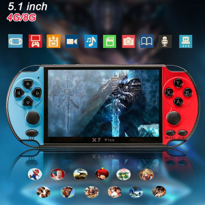 Consola GamePlayer FOXMAG24® X7 Plus, 8 GB, 1000 de jocuri instalate, Negru