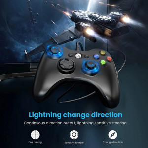 Controller, Joystick pentru Xbox 360 , PC , Laptop Cu Fir , Lungime Cablu 2.5 M, FOXMAG24
