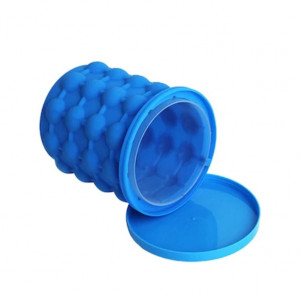 Dispozitiv pentru gheata Smart Ice Cube FOXMAG24, tip frapiera, silicon, usor de utilizat, capac inclus, 120 de cuburi, albastru, 14x13 cm