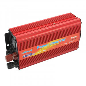 Invertor tensiune auto FOXMAG24 12V-220V, 1000 W, putere continua 665 W, rosu