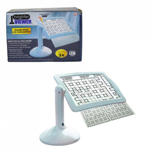 Lupa de birou cu iluminare FOXMAG24®-Brighter Viewer, alb