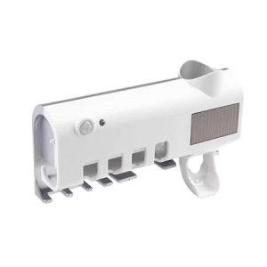 Dispenser pentru pasta de dinti FOXMAG24, cu suport pentru 4 periute si incarcare solara