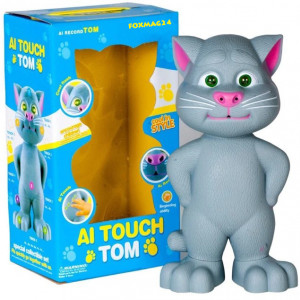Jucarie FOXMAG24® Talking Tom interactiva, motanul vorbitor cu povesti, repeta tot ce aude