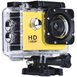 Camera Sport FOXMAG24 1080P Full HD, Rezistent la Apa 30m, USBM 2.0, HDMI, Slot Micro SD, Autonomie 70 min, 900 mAH, Galben
