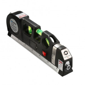 Nivela cu laser FOXMAG24®, Ruleta 2.5m , Rigla 15 cm, Multifunctionala 4in1 Fascicul luminos, Masoara in plan vertical, orizontal si la 45 de grade