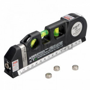 Nivela cu laser FOXMAG24®, Ruleta 2.5m , Rigla 15 cm, Multifunctionala 4in1 Fascicul luminos, Masoara in plan vertical, orizontal si la 45 de grade
