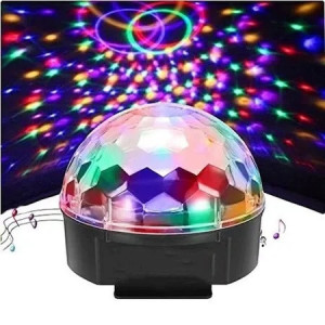 Glob Disco FOXMAG24, LED, Joc de Lumini, Functie de Rotire, Destinat Petrecerilor, 6 LED-uri RGB, 6 x 3W, Ergonomic, Compact, Negru