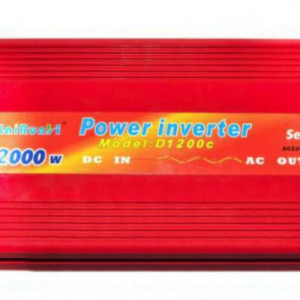 Invertor tensiune auto FOXMAG24 12V-220V, putere continua 2000 W, rosu