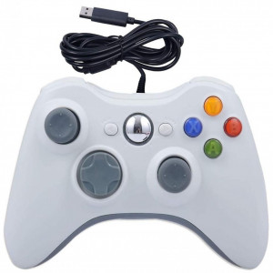 Joystick Controller FOXMAG24®, cu fir, pentru Xbox 360 , PC , Laptop, Alb