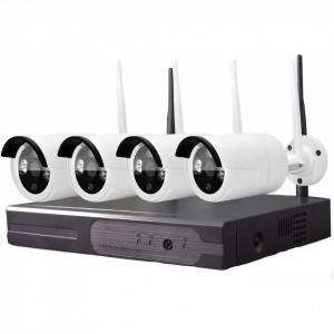 KIT de camere de securitate WiFi 5G HD FOXMAG24® , 4CH HDMI WiFi, NVR 4PCS 2MP IR, CCTV Wireless IP