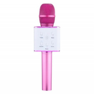 Microfon patrat FOXMAG24 cu boxa incorporata, 3W, iOS, Android, culoarea roz