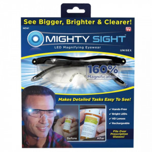 Ochelari reincarcabili cu lupa si Led FOXMAG24® pentru marit 160% Mighty Sight, unisex