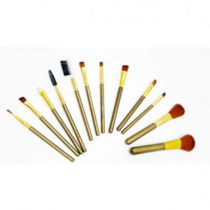 Set pensule FOXMAG24, 12 bucati, pentru machiaj, in cutie de metal