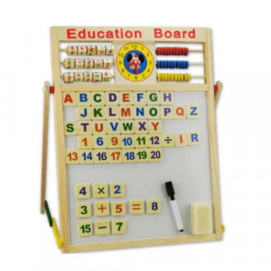 Tabla Magnetica de Scris cu Doua Fete cu Stativ si Accesorii FOXMAG24®, litere si cifre magnetice, marker si burete