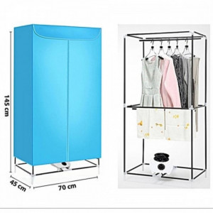 Uscator electric FOXMAG24® 2 in 1 , dulap pentru rufe, 15 kg, 1000 W, Bleu