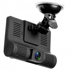 Camera Auto DVR Full HD FOXMAG24®, - Fata/Spate/Interior, Display 4 Inch, G Senzor, 170 grade