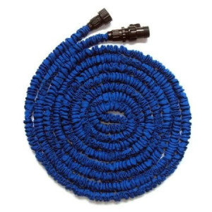 Furtun extensibil FOXMAG24 de gradina cu pistol pulverizare apa, Lungime 65 m, Usor de transportat, Presiune de lucru 6 bar, Utilizare suprateran, Albastru