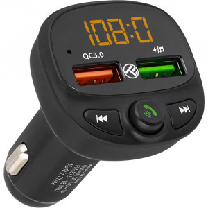 Modulator FM Bluetooth FOXMAG24®, USB, microSD, QC 3.0, Negru